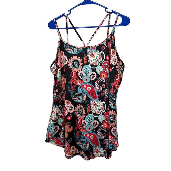 OURS Women's XL Flowy Paisley & Floral Camisole Polyester Spandex - Picture 5 of 8